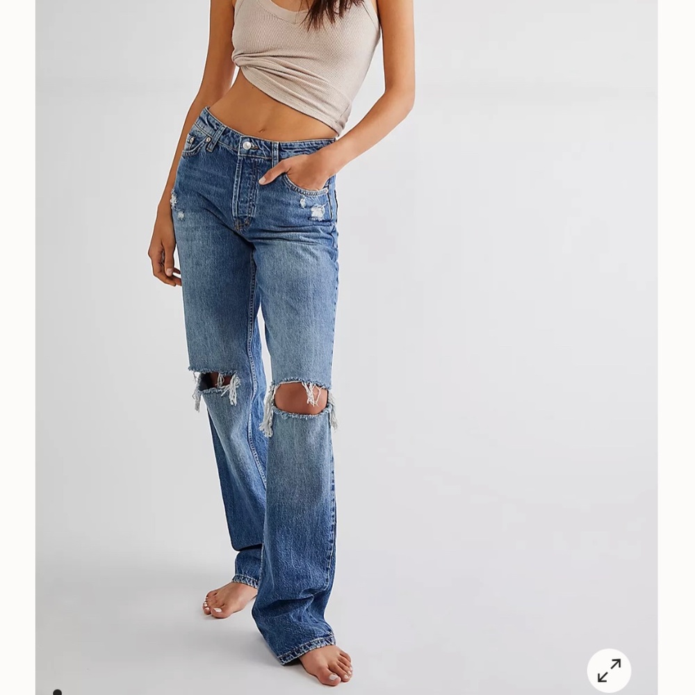 Free people wild flower jeans like new!